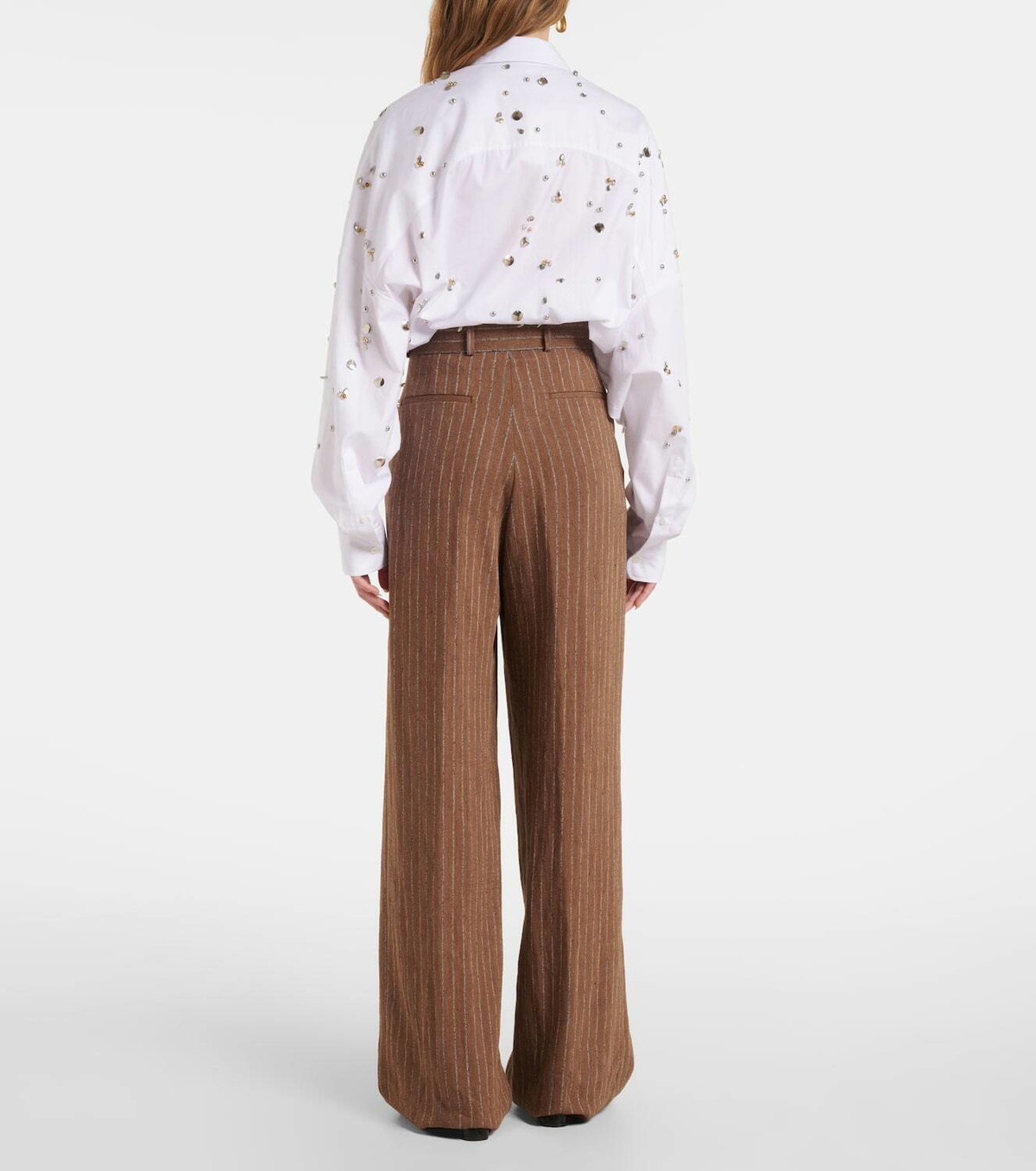 パンツ Dries Van Noten Embellished linen blend Paxy pant Embellished pants - Spring-Summer Men | Dries Van Noten