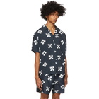 Saturdays NYC Navy Floral Canty Ikat Shirt