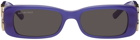 Balenciaga Purple Rectangular Sunglasses