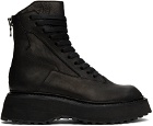 Julius Black Leather Lace-Up Boots