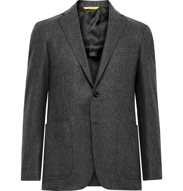 Photo: Canali - Kei Slim-Fit Unstructured Wool-Flannel Suit Jacket - Gray