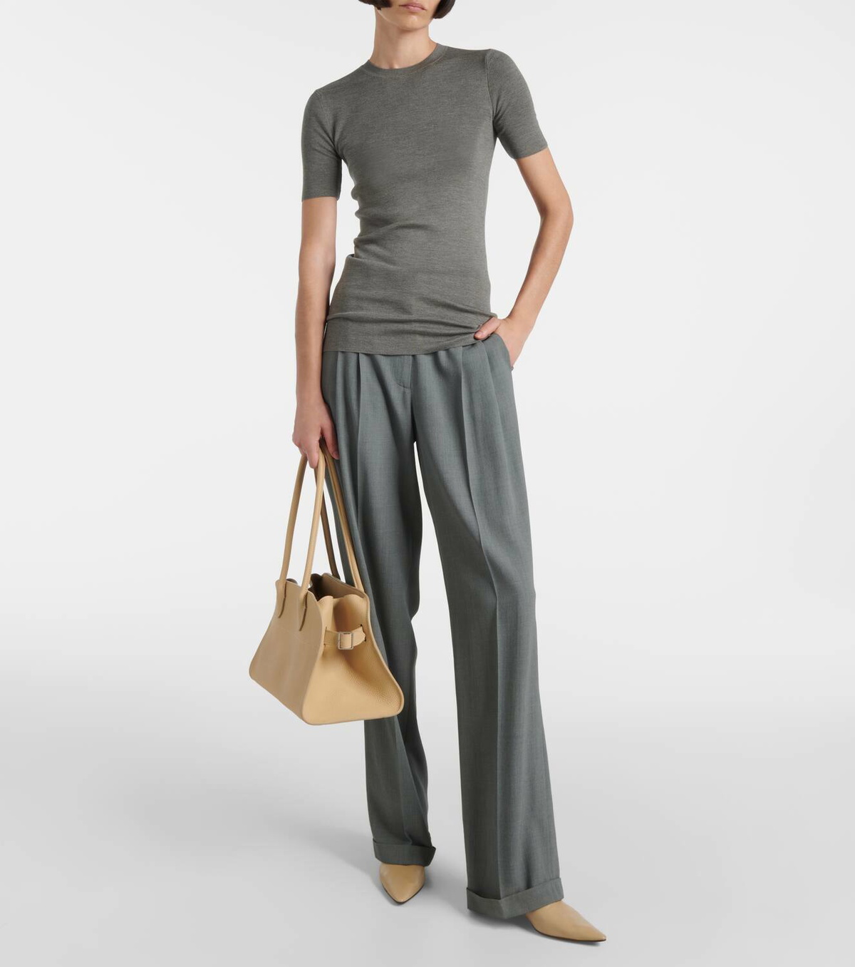 The Row Margaux 12 leather shoulder bag