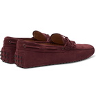 TOD'S - Gommino Suede Driving Shoes - Burgundy