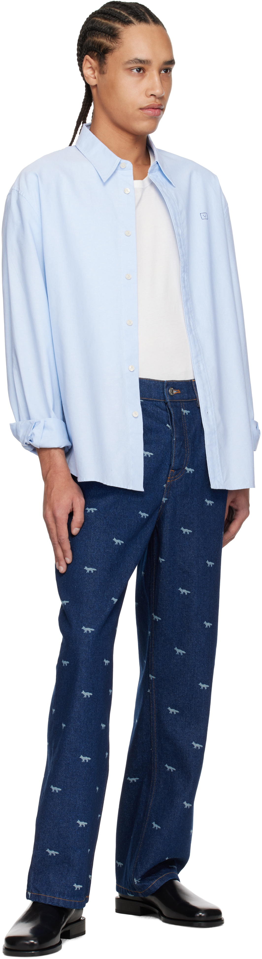 Maison Kitsuné Navy Relaxed Jeans