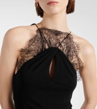 Givenchy Lace-trimmed crêpe midi dress