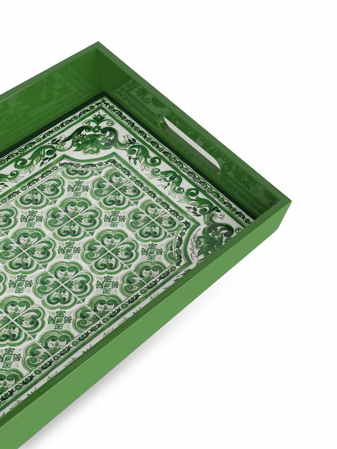 DOLCE & GABBANA Maiolica Verde Wooden Tray