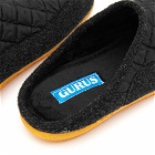Guru's Roomshoes Men's Gurus Roomshoes Quilted Houseshoe in Black/Lime
