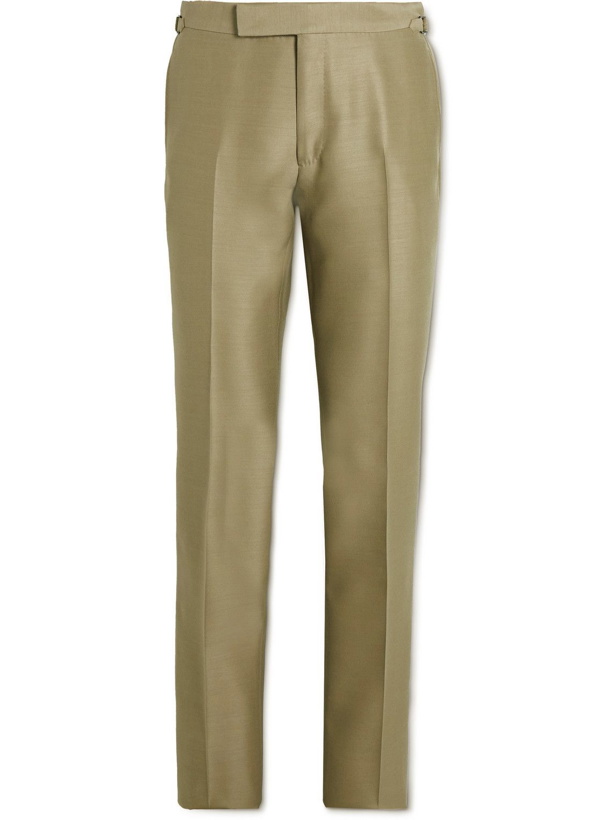 Photo: TOM FORD - Shelton Slim-Fit Wool and Silk-Blend Suit Trousers - Green