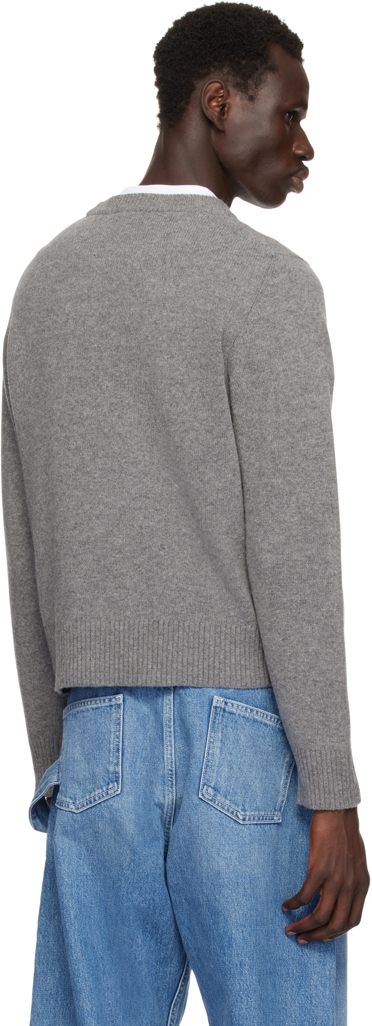 GANNI Gray Graphic Bunny Sweater