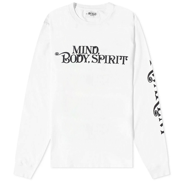Photo: Awake NY Men's Long Sleeve Mind Body T-Shirt in White