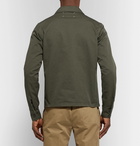 Maison Margiela - Slim-Fit Distressed Cotton-Twill Overshirt - Men - Army green