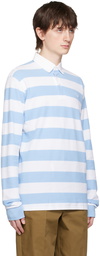 Drôle De Monsieur Blue & White Striped Polo