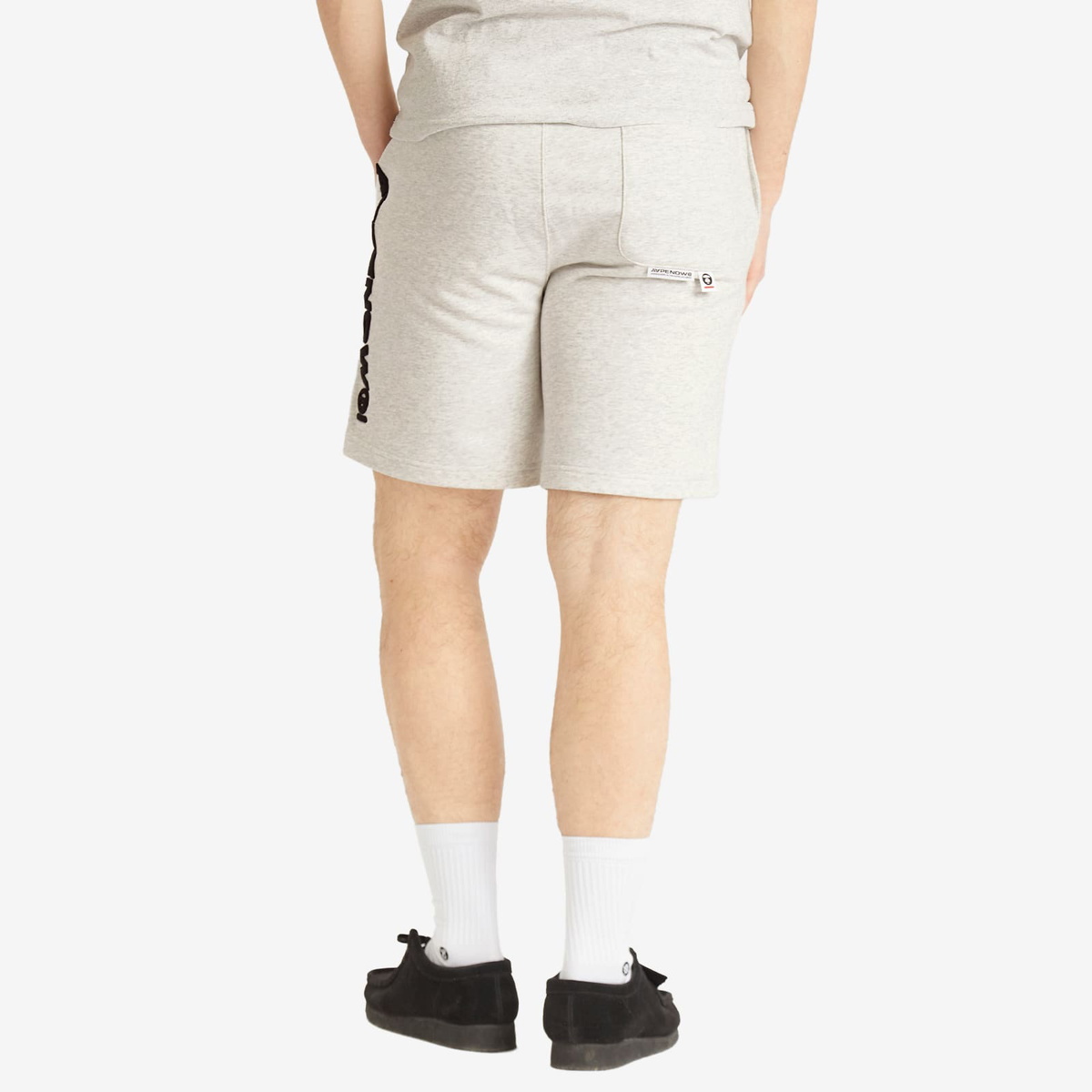 Men's AAPE Now Solid Sweat Shorts in Heather White