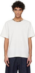 Burberry Off-White Check Trim Cotton T-shirt