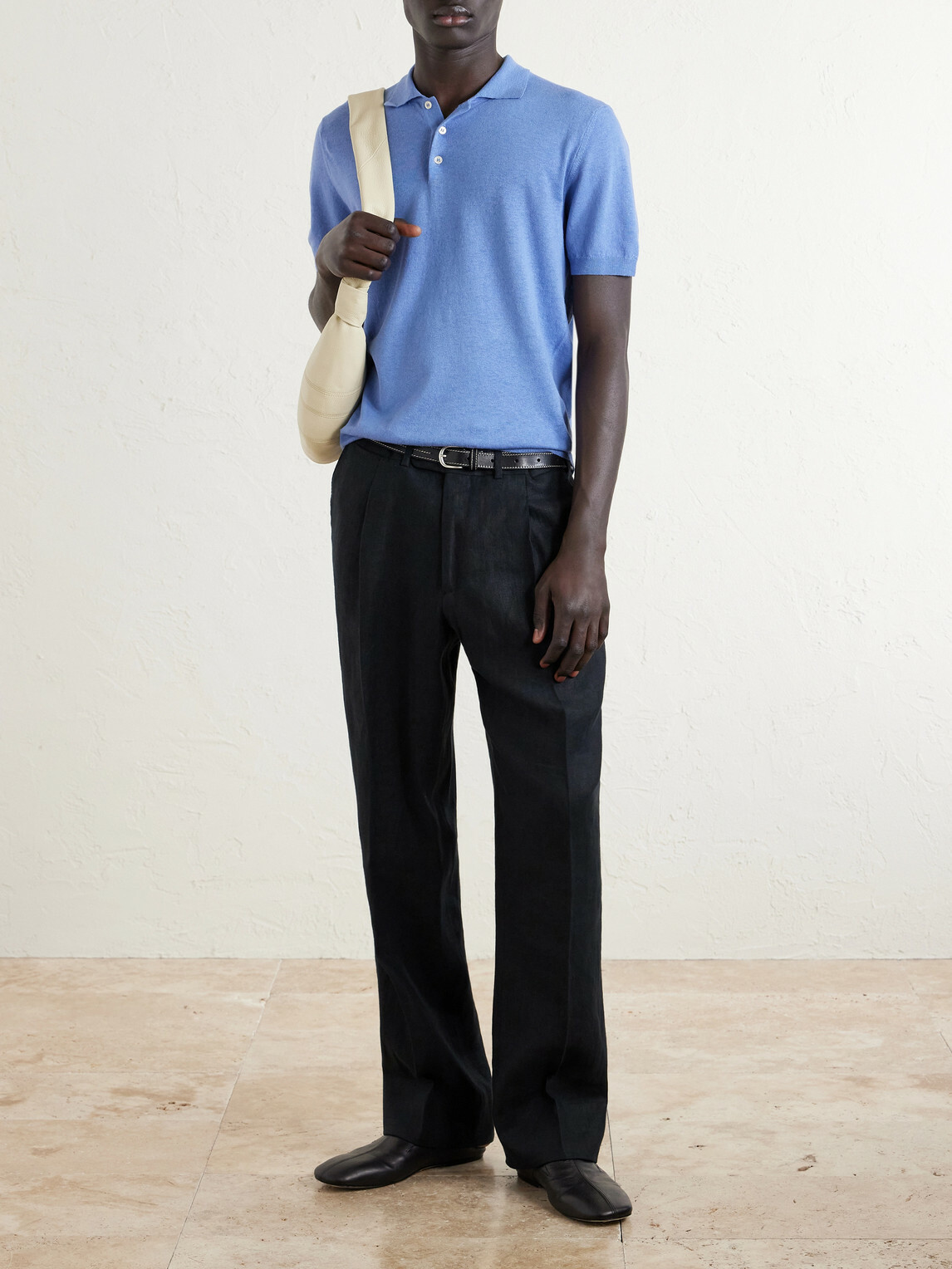 Altea - Linen and Cotton-Blend Polo Shirt - Blue