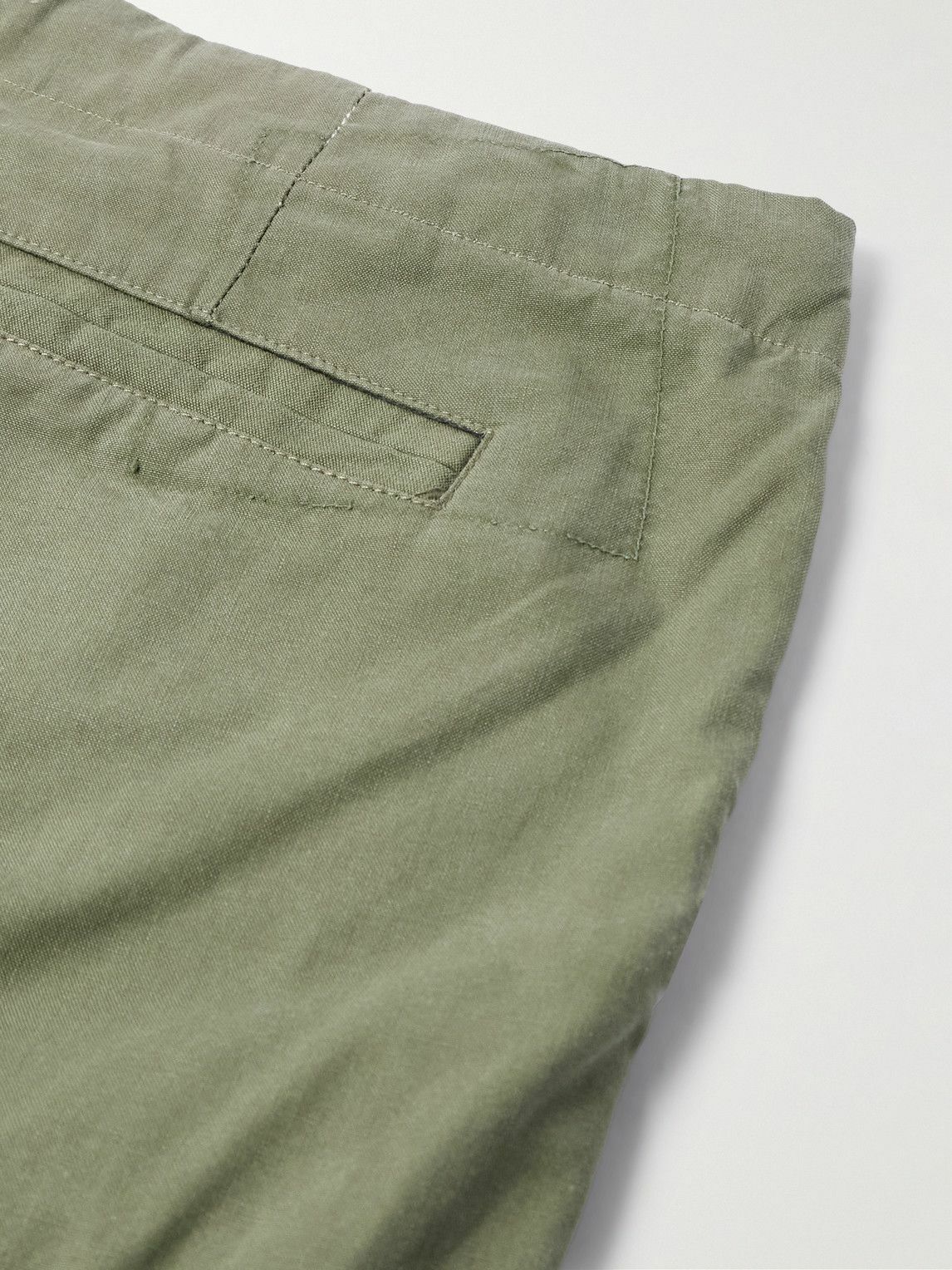 Greg Lauren - Wide-Leg Patchwork Cotton-Canvas Drawstring Cargo Trousers - Green