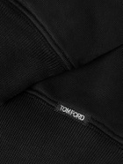 TOM FORD - Logo-Appliquéd Garment-Dyed Cotton-Jersey Sweatshirt - Black