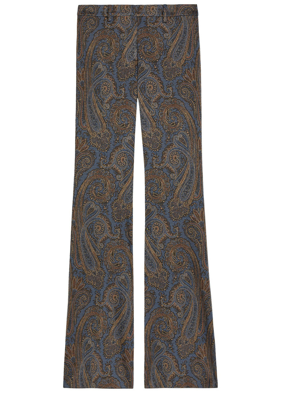 Etro Paisley-jacquard Flared-leg Trousers Multicoloured