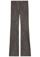 Etro Paisley-jacquard Flared-leg Trousers Multicoloured