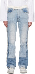 Who Decides War Blue Gathered Tuxedo Jeans