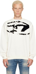Diesel Off-White Flocked Sweatshirt