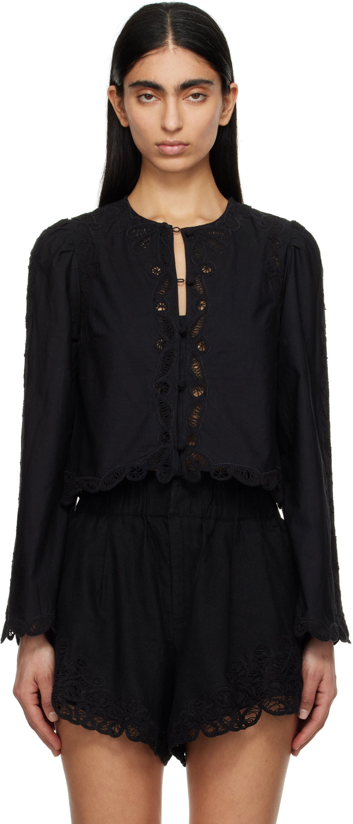 SEA NY Black Elke Blouse