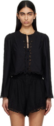SEA NY Black Elke Blouse