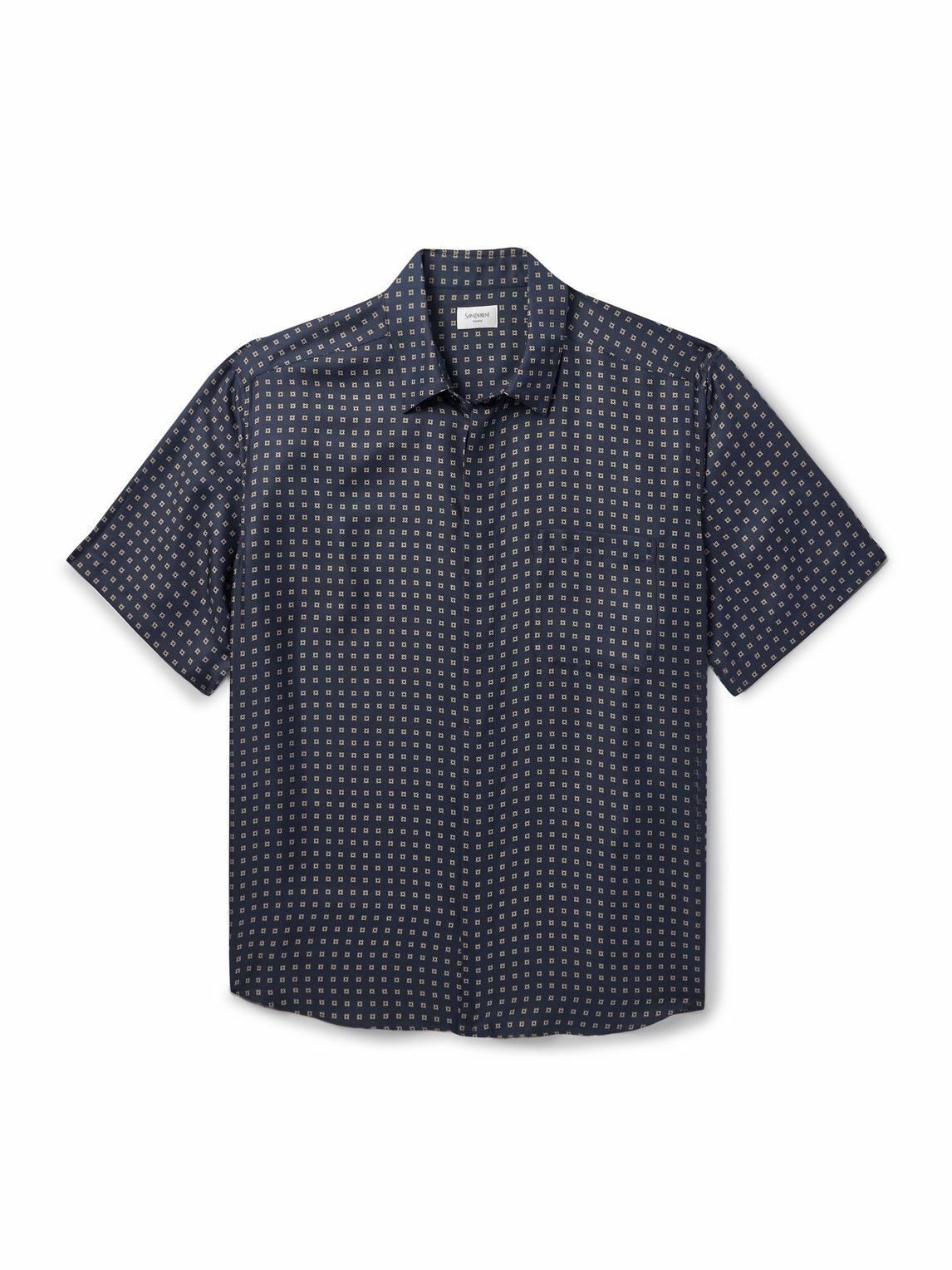 SAINT LAURENT - Silk-Jacquard Shirt - Orange Saint Laurent