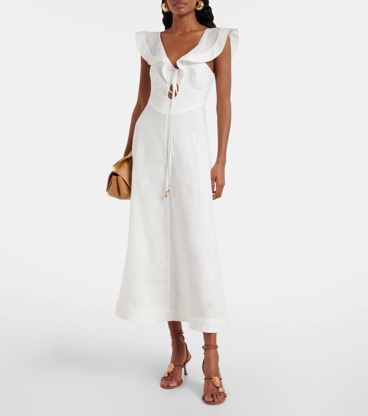 【Zimmermann】Rhiannon ruffled linen midi dress Zimmermann Rhiannon ruffled linen midi dress Zimmermann