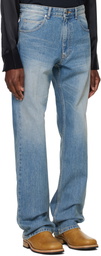 System Blue Straight Slim Bootscut Denim Jeans