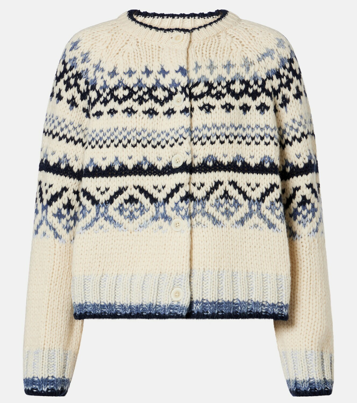 Velvet Tovah Fair Isle wool-blend cardigan