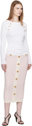 Balmain White Knit Buttons Sweater