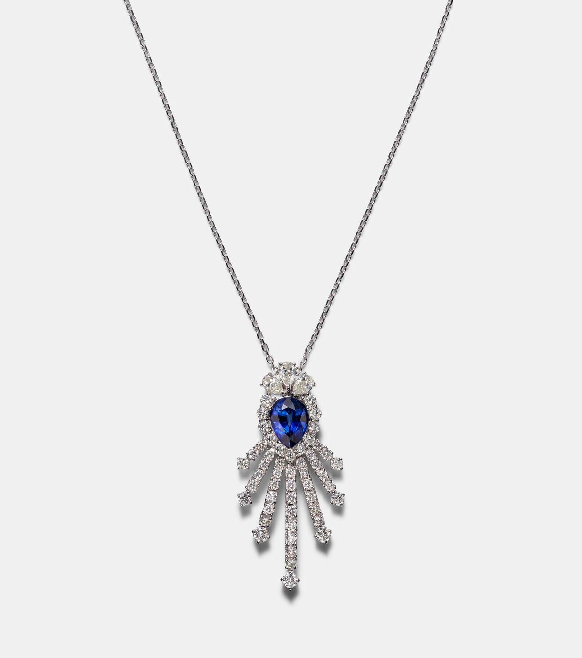 Yeprem Reign Supreme 18kt white gold necklace with sapphire and diamonds