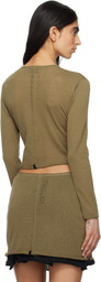 Eckhaus Latta Brown Veil Cardigan