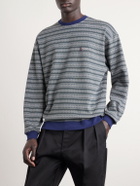 WTAPS - Logo-Appliquéd Striped Cotton-Jersey T-Shirt - Green