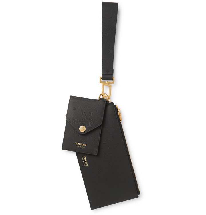 Photo: TOM FORD - Full-Grain Leather Wallet and Cardholder with Wrist Strap - Black