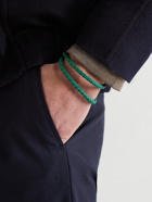 TOD'S - Woven Leather and Silver-Tone Bracelet - Green