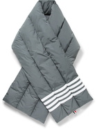 Thom Browne - Grosgrain-Trimmed Striped Quilted Shell Down Scarf