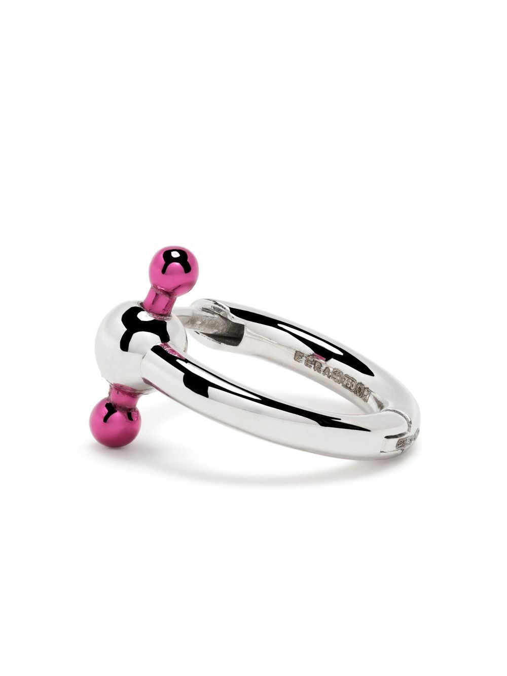 EÉRA 18K White Gold Pink Bar Mini Single Hoop Earring