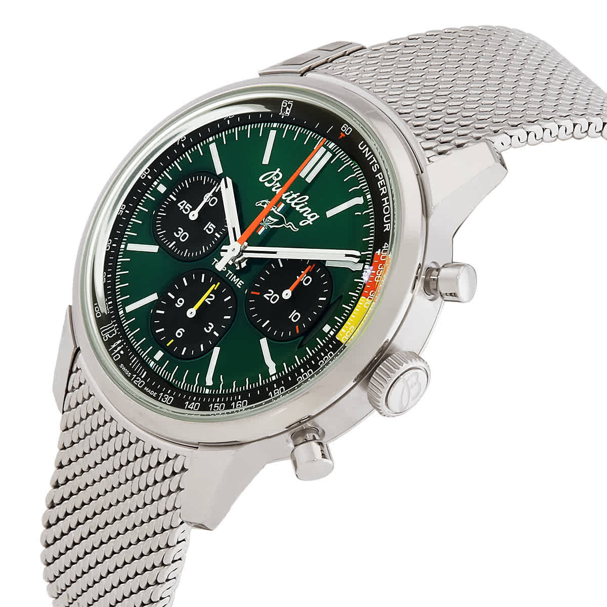 Breitling Top Time Chronograph Automatic Chronometer Green Dial Unisex Watch AB01762A1L1A1