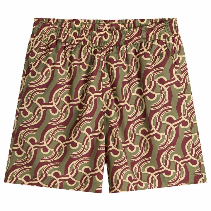 Photo: Drôle de Monsieur Men's Chain Link Monogram Swimsuit in Brown