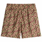 Drôle de Monsieur Men's Chain Link Monogram Swimsuit in Brown