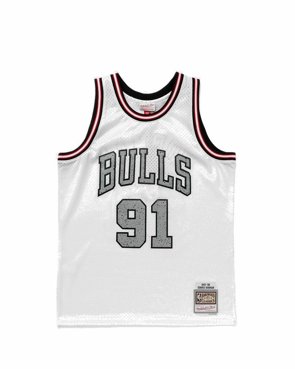 Photo: Mitchell & Ness Nba Cracked Cement Swingman Jersey Bulls 1997 98 Dennis Rodman #91 White - Mens - Jerseys