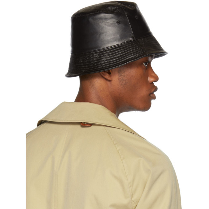 Alexander McQueen Black Lambskin Bucket Hat Alexander McQueen