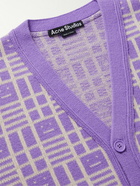 Acne Studios - Kargot Logo-Jacquard Wool Cardigan - Purple