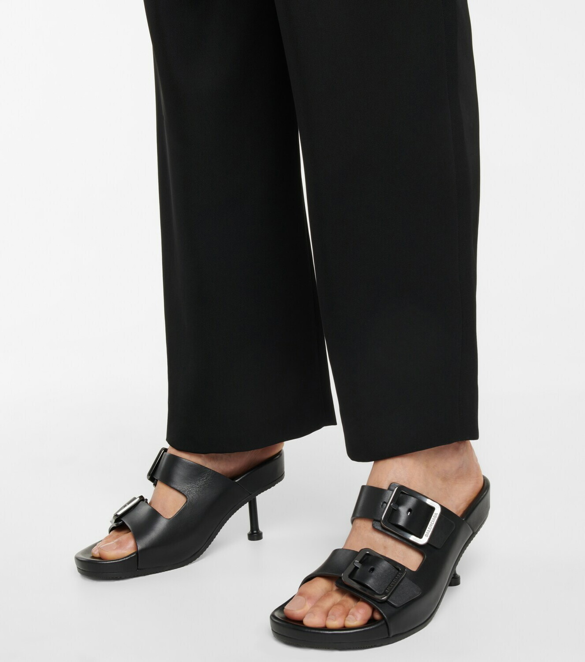 BALENCIAGA Mallorca Transparent Dual-Buckle Slide Sandals in