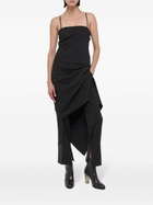 knee length dresses for ladies Floral Satin Twill Tied Asymmetric Mini Dress