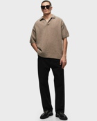 Represent Boucle Textured Knit Polo Beige - Mens - Polos