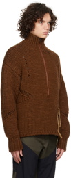 ROA Brown Zip Sweater