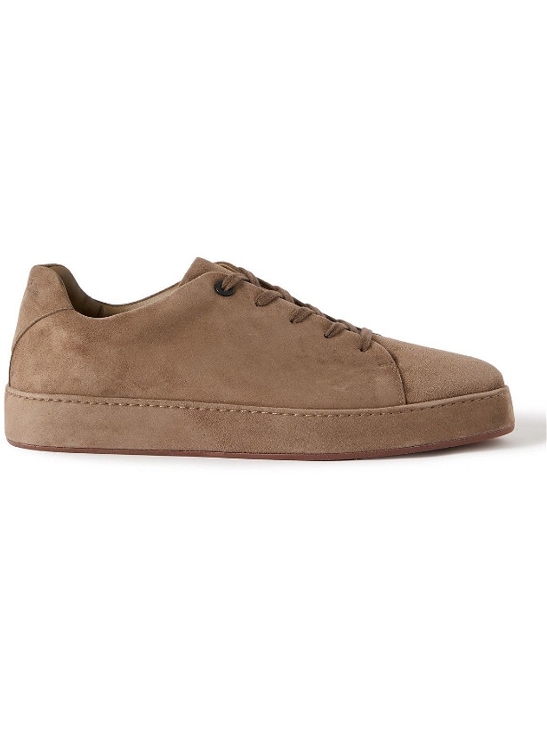 Photo: Loro Piana - Nuages Suede Sneakers - Brown
